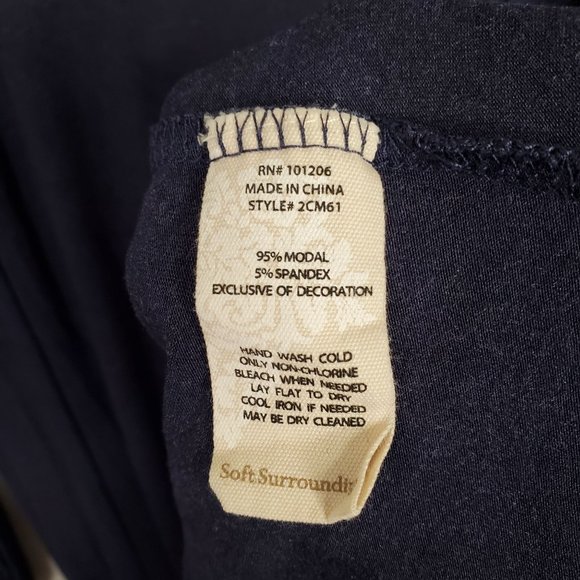 Soft Surroundings Sz M Tunic Maddalena Jersey Knit Shaped Fit Artsy Buttons Blue - Picture 6 of 9